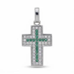 Pandantiv din argint cu Cubic Zirconia Incolor, Cubic Zirconia Verde