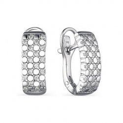 Cercei din argint  cu pietre Cubic Zirconia Incolor