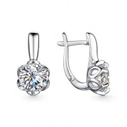 Cercei din argint  cu pietre Cubic Zirconia Incolor