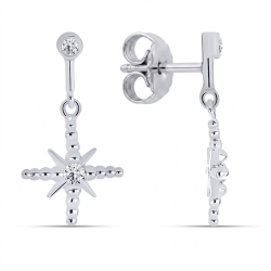 Cercei din argint cu Cubic Zirconia Incolor