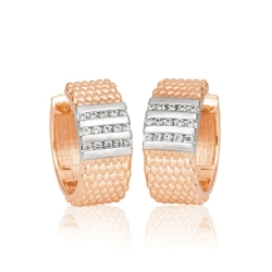 Cercei Creole din aur  cu pietre Diamant