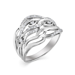 Inel din aur alb cu pietre Diamant