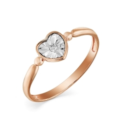 Inel din aur roz cu pietre Diamant