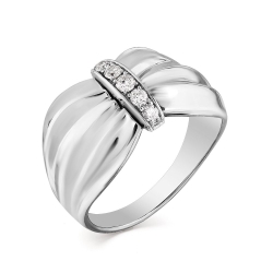 Inel din aur alb cu pietre Diamant