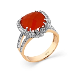 Inel din aur roz cu pietre Diamant, Serdolic