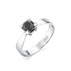 Inel din aur alb cu pietre Diamant, Diamant negru