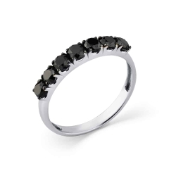 Inel din aur alb cu pietre Diamant negru