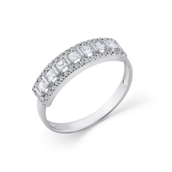 Inel din aur alb cu pietre Diamant