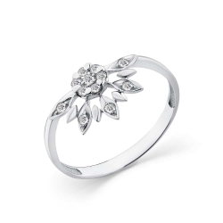 Inel din aur alb cu pietre Diamant