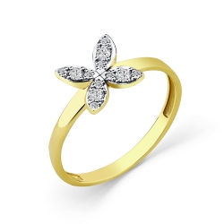 Inel din aur galben cu pietre Diamant
