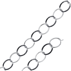Brățară din aur alb cu pietre Diamant negru