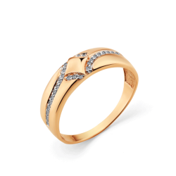 Inel din aur roz cu pietre Cubic Zirconia Incolor