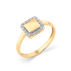 Inel din aur roz cu pietre Cubic Zirconia Incolor