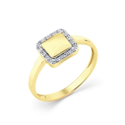 Inel din aur galben cu pietre Cubic Zirconia Incolor
