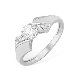 Inel din argint  cu pietre Cubic Zirconia Incolor