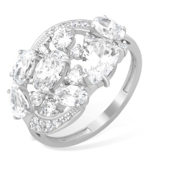 Inel din argint  cu pietre Cubic Zirconia Incolor