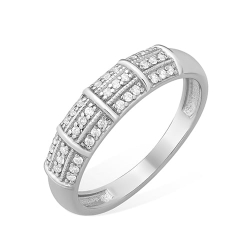 Inel din argint  cu pietre Cubic Zirconia Incolor