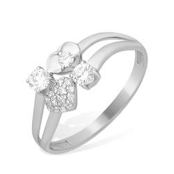 Inel din argint  cu pietre Cubic Zirconia Incolor