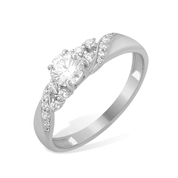 Inel din argint  cu pietre Cubic Zirconia Incolor