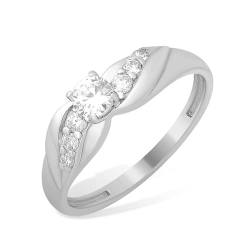 Inel din argint  cu pietre Cubic Zirconia Incolor