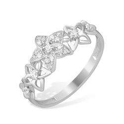 Inel din argint  cu pietre Cubic Zirconia Incolor