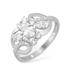 Inel din argint  cu pietre Cubic Zirconia Incolor