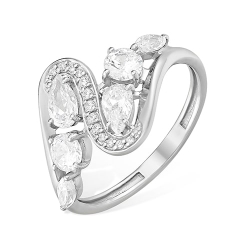 Inel din argint  cu pietre Cubic Zirconia Incolor