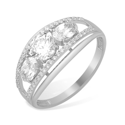 Inel din argint  cu pietre Cubic Zirconia Incolor