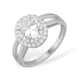 Inel din argint  cu pietre Cubic Zirconia Incolor