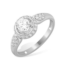 Inel din argint  cu pietre Cubic Zirconia Incolor
