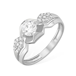 Inel din argint  cu pietre Cubic Zirconia Incolor