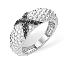 Inel din argint  cu pietre Cubic Zirconia Negru