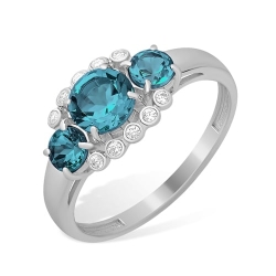 Inel din argint  cu pietre Cubic Zirconia Incolor, Topaz London