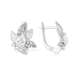 Cercei din argint  cu pietre Cubic Zirconia Incolor