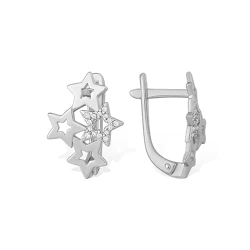 Cercei din argint  cu pietre Cubic Zirconia Incolor