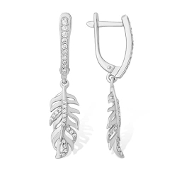 Cercei Suspendați din argint  cu pietre Cubic Zirconia Incolor