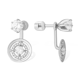 Cercei Pusete din argint  cu pietre Cubic Zirconia Incolor