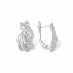 Cercei din argint  cu pietre Cubic Zirconia Incolor