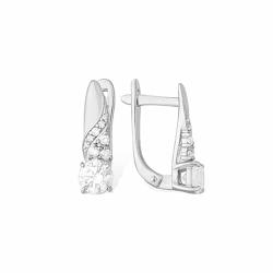 Cercei din argint  cu pietre Cubic Zirconia Incolor