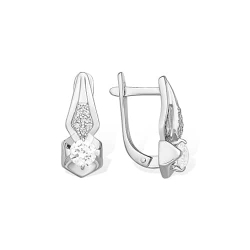 Cercei din argint  cu pietre Cubic Zirconia Incolor