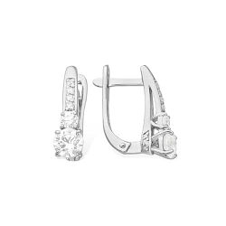 Cercei din argint  cu pietre Cubic Zirconia Incolor