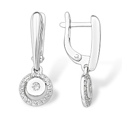 Cercei Suspendați din argint  cu pietre Cubic Zirconia Incolor