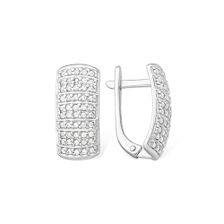 Cercei din argint  cu pietre Cubic Zirconia Incolor