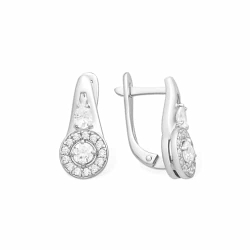 Cercei din argint  cu pietre Cubic Zirconia Incolor