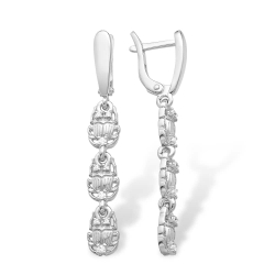 Cercei Suspendați din argint  cu pietre Cubic Zirconia Incolor