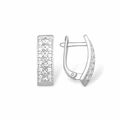 Cercei din argint  cu pietre Cubic Zirconia Incolor