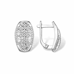 Cercei din argint  cu pietre Cubic Zirconia Incolor