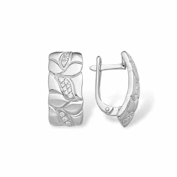 Cercei din argint  cu pietre Cubic Zirconia Incolor