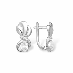 Cercei din argint  cu pietre Cubic Zirconia Incolor