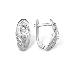 Cercei din argint  cu pietre Cubic Zirconia Incolor